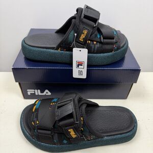 Fila Atlas Slides Youth 5 Mens 5 Women’s 6.5 Black/JBug/Saffron 1SM01572-041